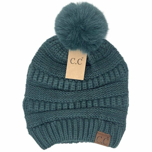 Super Soft Matching Fur Pom C.C Beanie HAT7002