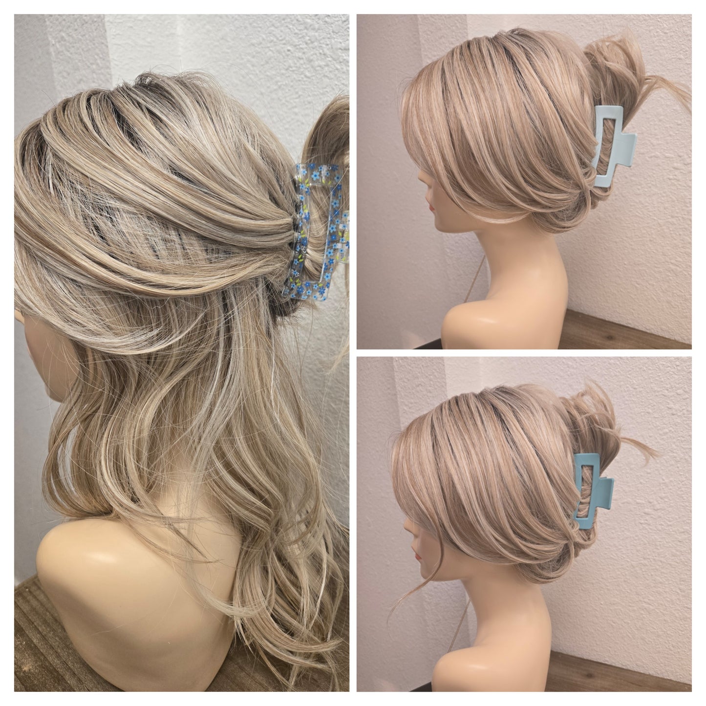 Kristi's Blue Claw Trio Clips - Womens Wig/Hair Accessories