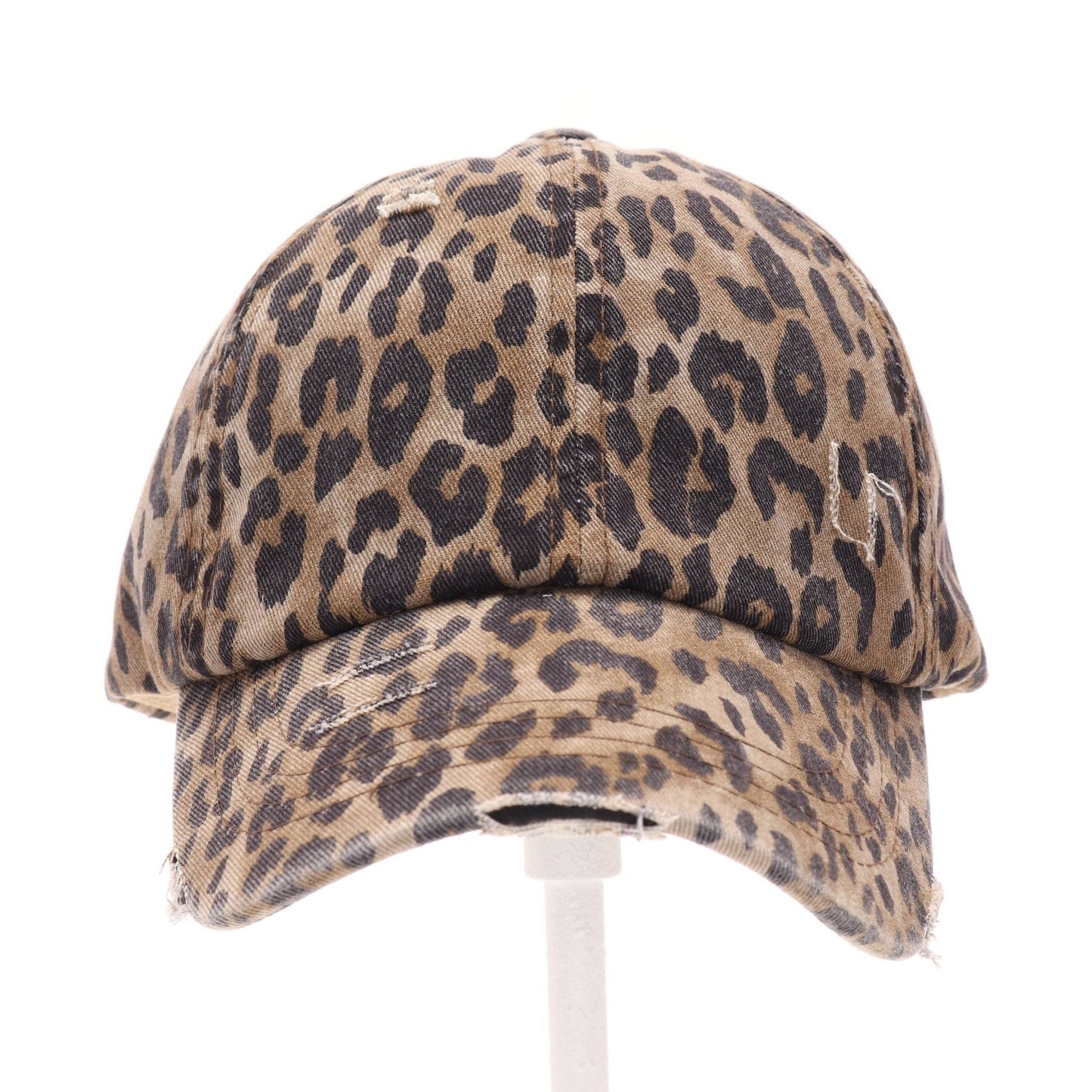 Washed Denim Criss-Cross High Ponytail CC Ball Cap BT799C