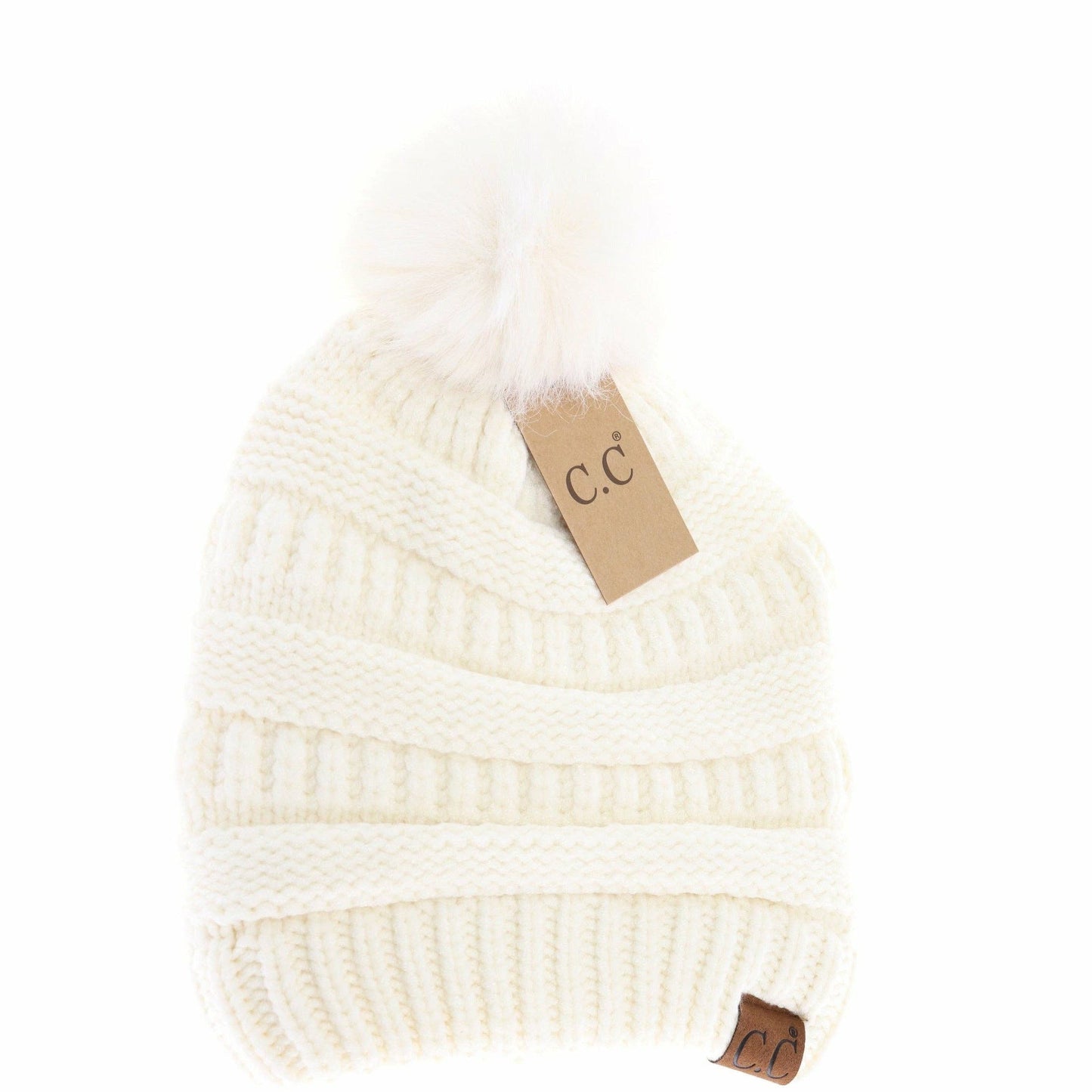 Super Soft Matching Fur Pom C.C Beanie HAT7002