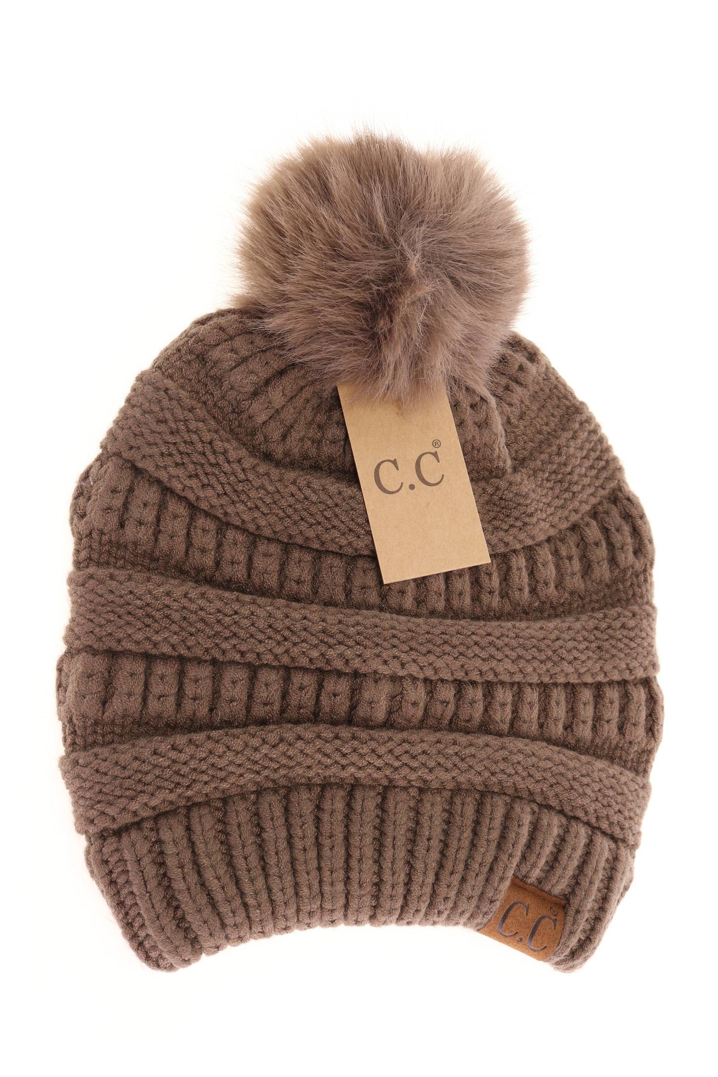 Super Soft Matching Fur Pom C.C Beanie HAT7002