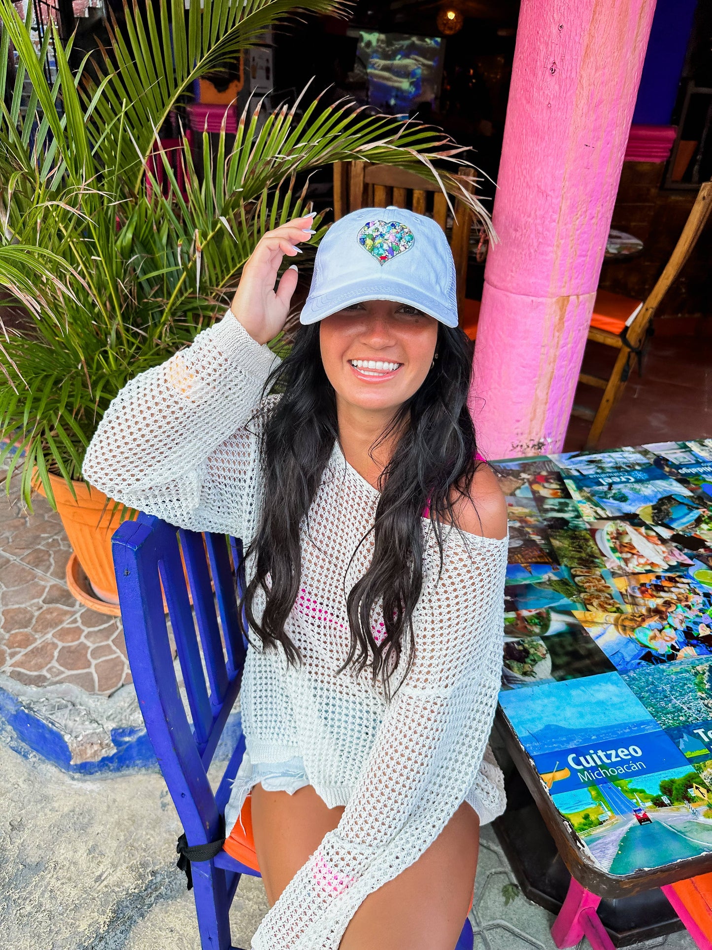 Heart Stone Embellished C.C Ball Cap BAB8039