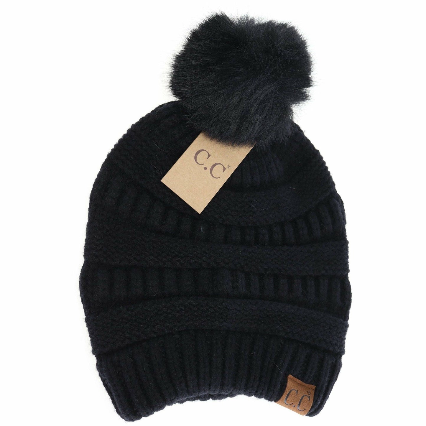 Super Soft Matching Fur Pom C.C Beanie HAT7002