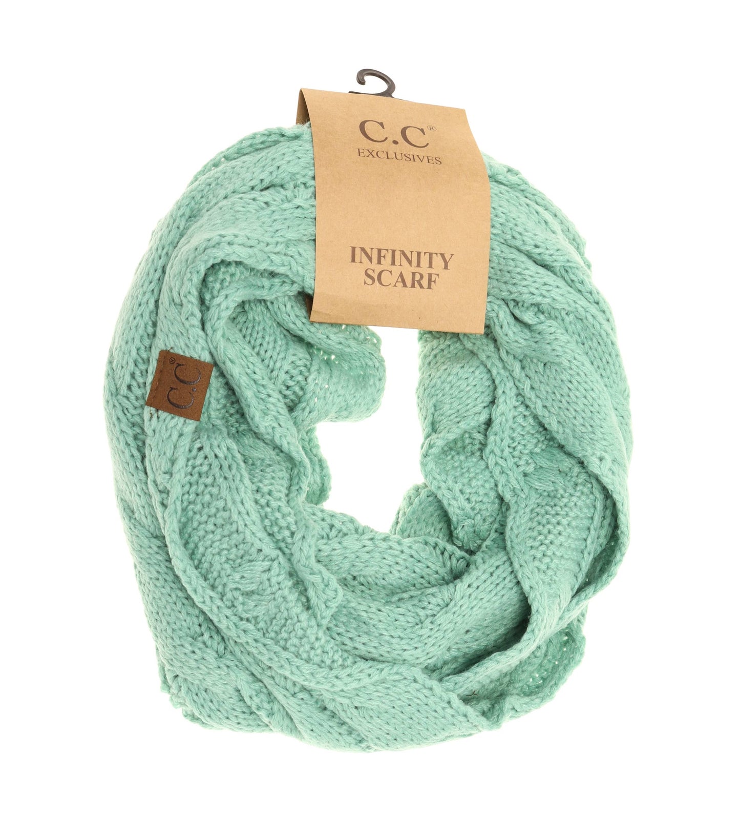 Solid Cable Knit CC Infinity Scarf SF800