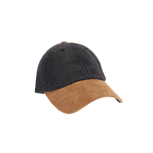 Two-Tone Suede/Denim C.C Ball Cap BAB8067