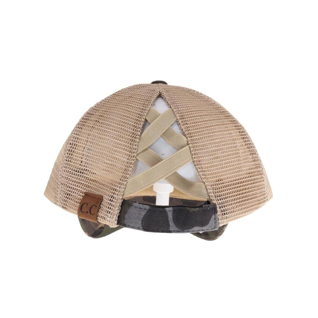 Embroidered Runs on Coffee Patch C.C High Pony Criss Cross B