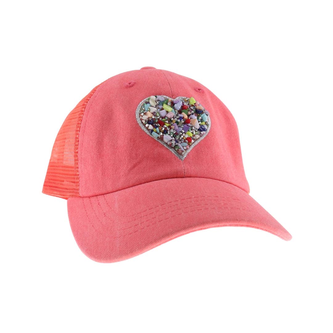 Heart Stone Embellished C.C Ball Cap BAB8039