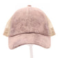 Vintage Faux Leather Criss-Cross High Pony Ball Cap BT923