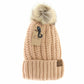 Fuzzy Lined Fur Pom CC Beanie YJ820