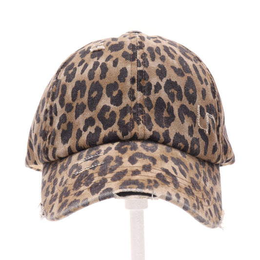 Washed Denim Criss-Cross High Ponytail CC Ball Cap BT799C