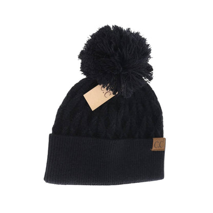 Lurex Cable Knit Pom C.C Beanie HTE0019
