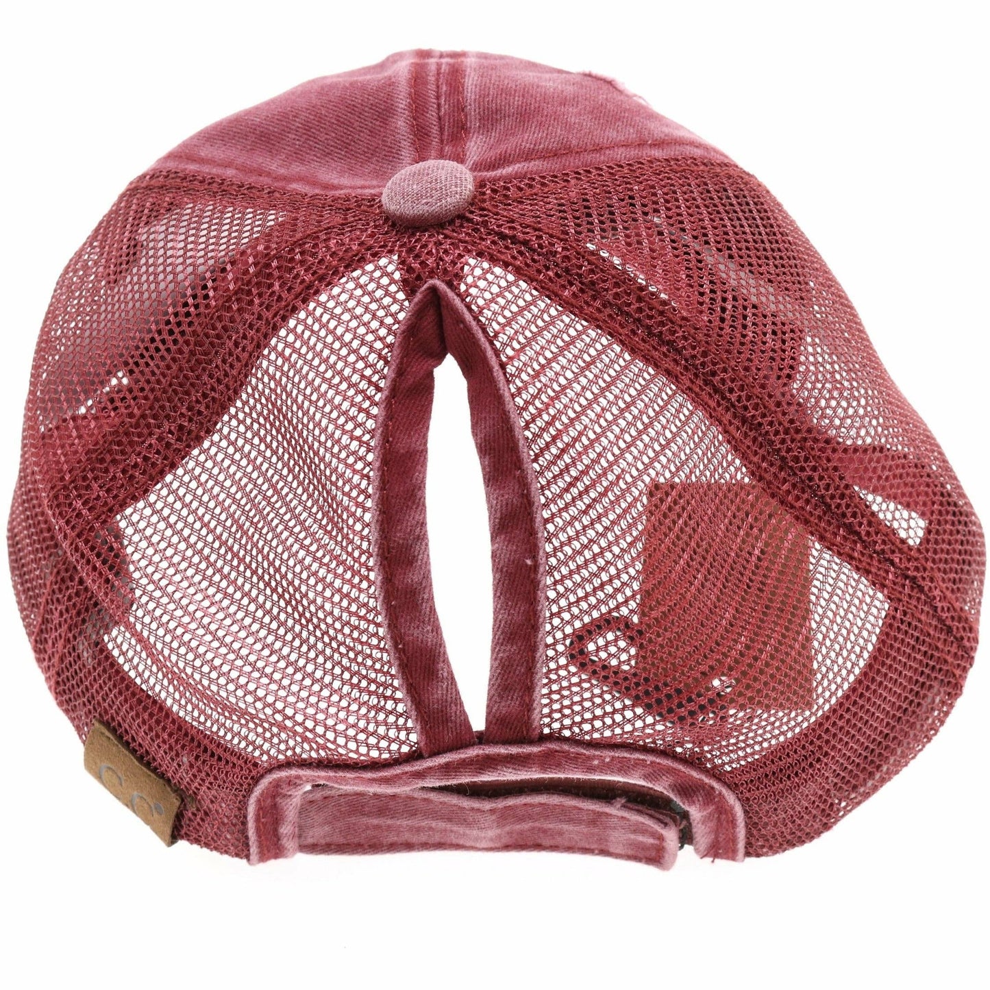 Distressed Mesh Back High Pony CC Ball Cap BT13
