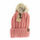 Fuzzy Lined Fur Pom CC Beanie YJ820
