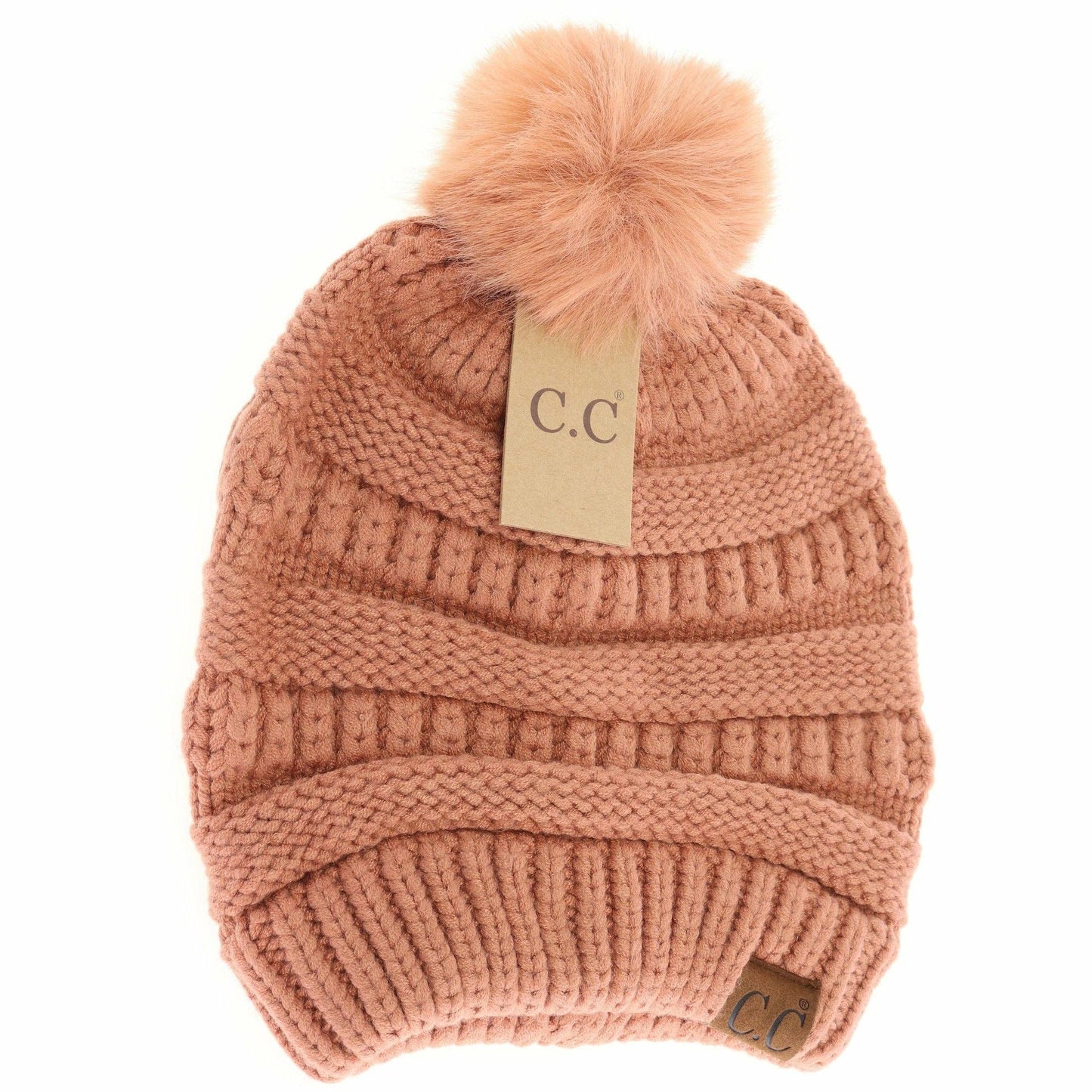 Super Soft Matching Fur Pom C.C Beanie HAT7002