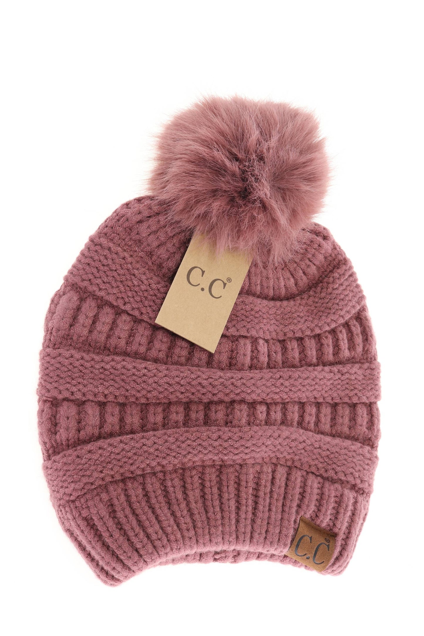 Super Soft Matching Fur Pom C.C Beanie HAT7002