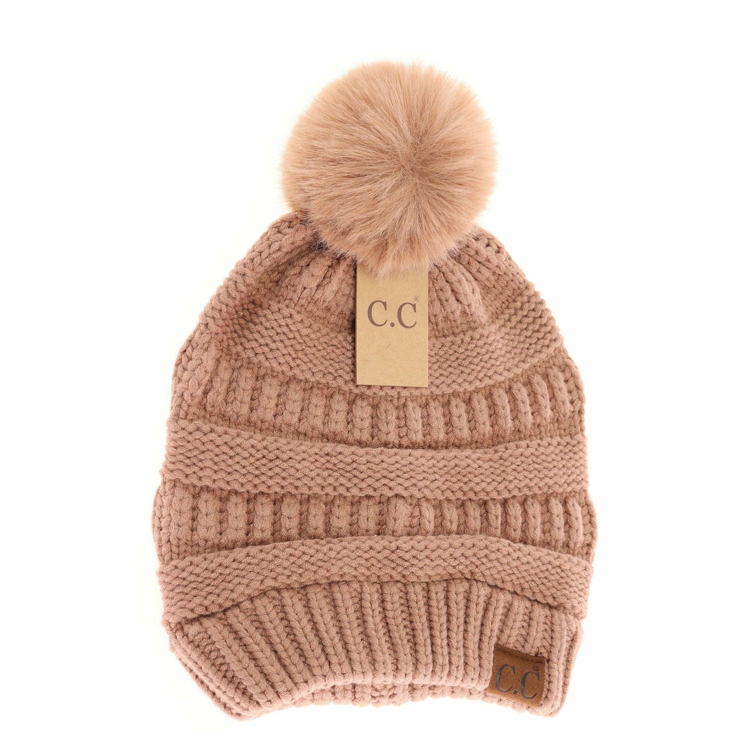 Super Soft Matching Fur Pom C.C Beanie HAT7002