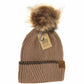 Ribbed Knit Beanie with Accented Cuff YJ920