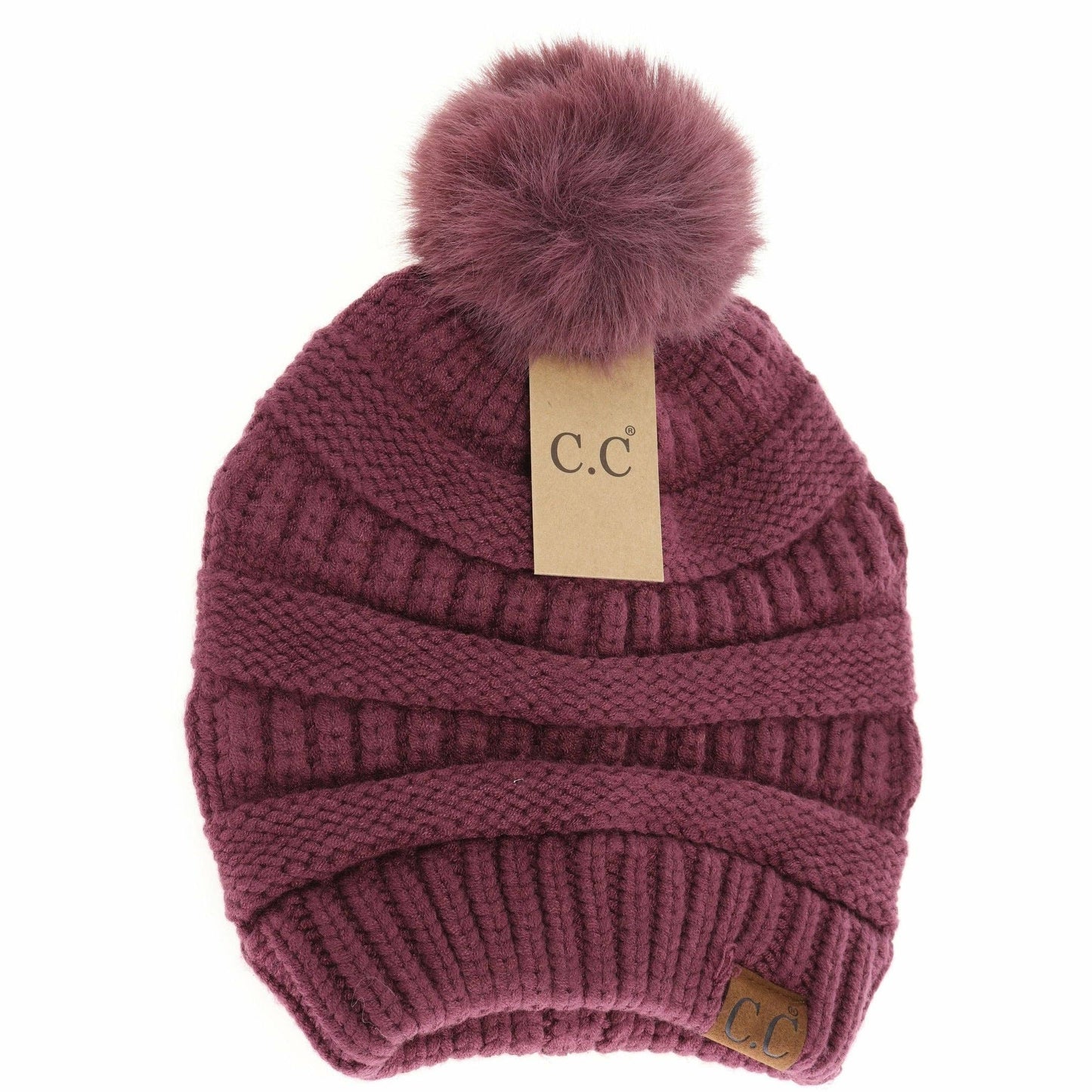 Super Soft Matching Fur Pom C.C Beanie HAT7002