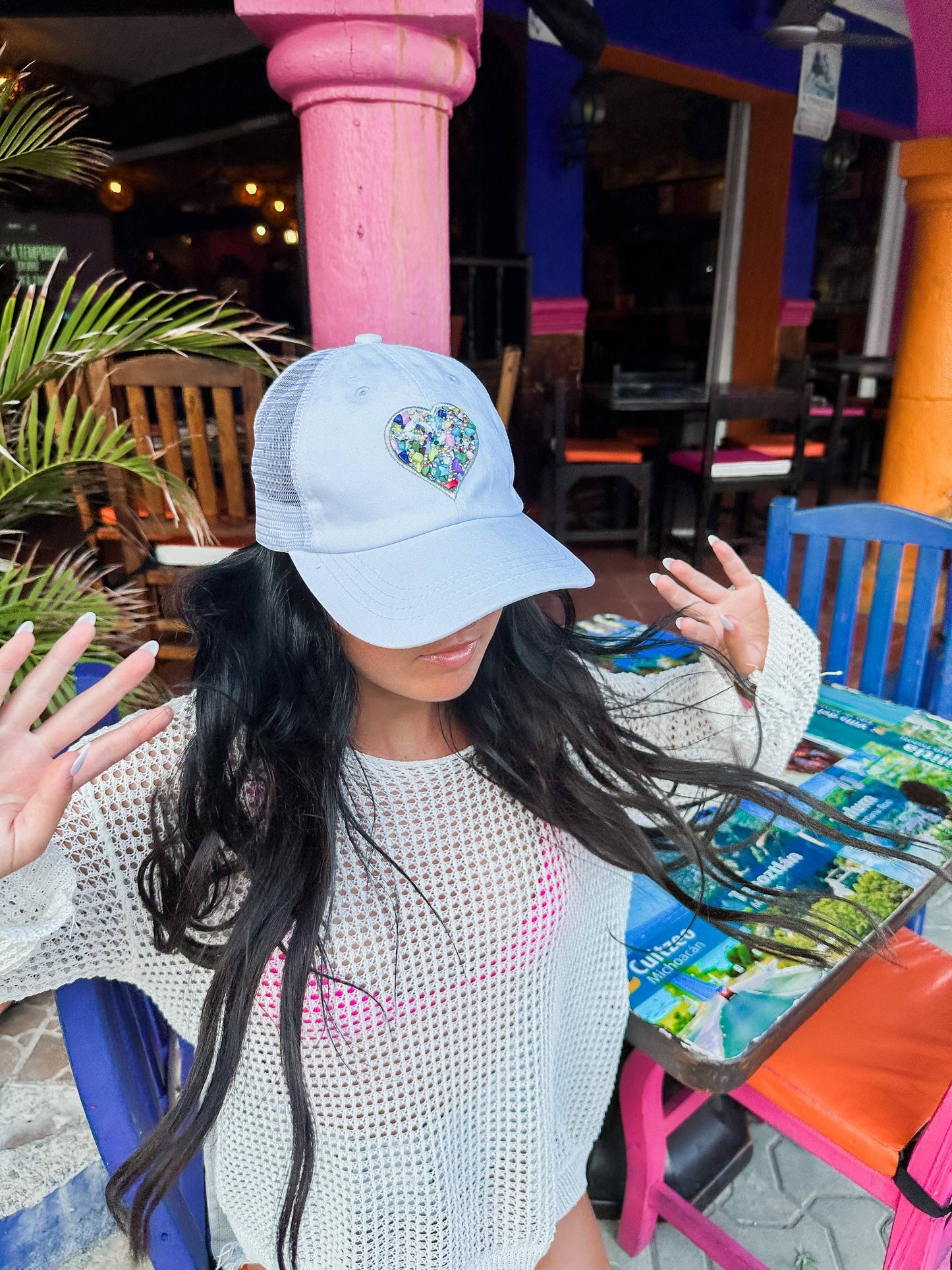 Heart Stone Embellished C.C Ball Cap BAB8039