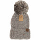 Multi Color Feather Knit Pom Beanie HAT7385