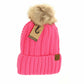 Fuzzy Lined Fur Pom CC Beanie YJ820