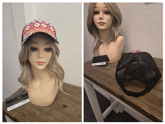 Kristi's Aztec Ponytail Hat - Ladies Baseball Cap